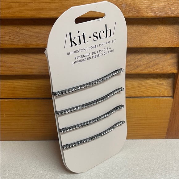 Kitsch Silver Rhinestone Bobby Pin Set (4pc) - Picture 11 of 11